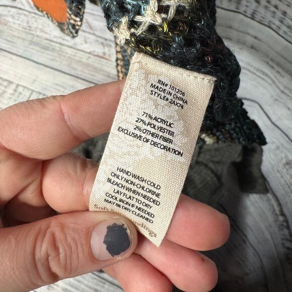 Soft Surroundings Large Sweater Open Knit Crochet Bohemian Lagenlook 2AX74 XL - Picture 4 of 4